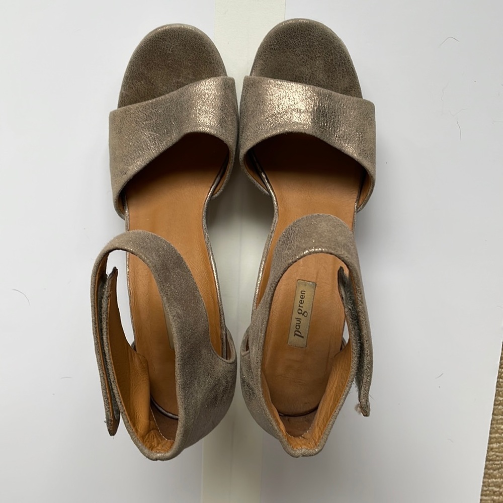 Paul Green Heels - sparkle tan suede